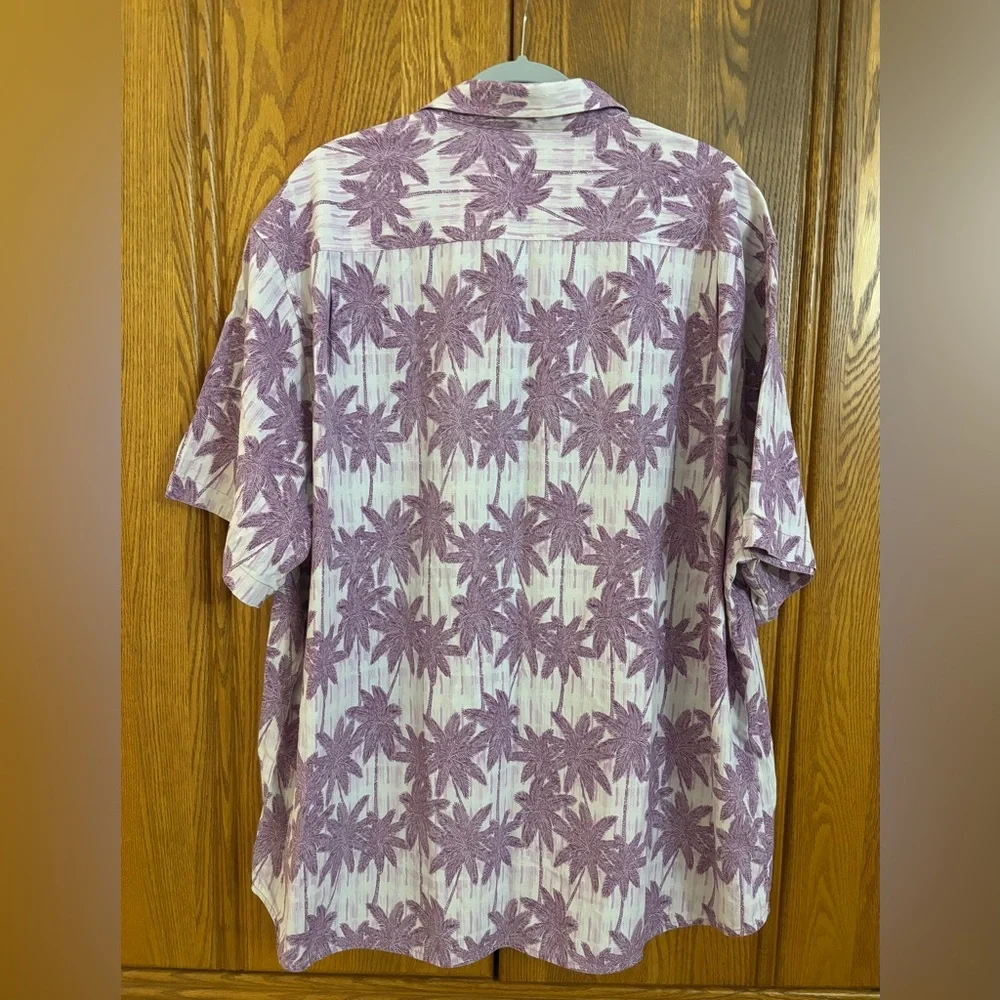 Tommy Bahama Purple Palm Print Men's Shirt - Picture 3 of 7